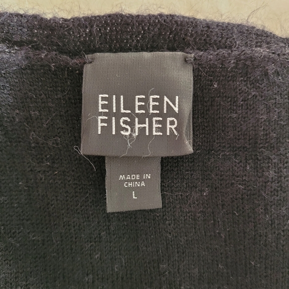 Eileen Fisher wool mohair black short cardigan - Picture 8 of 8